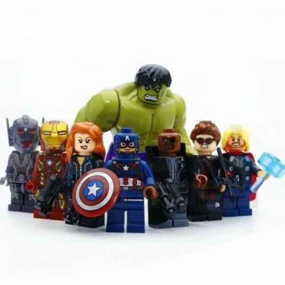 Avengers Lego sized mini figures team set - Picture 1 of 3